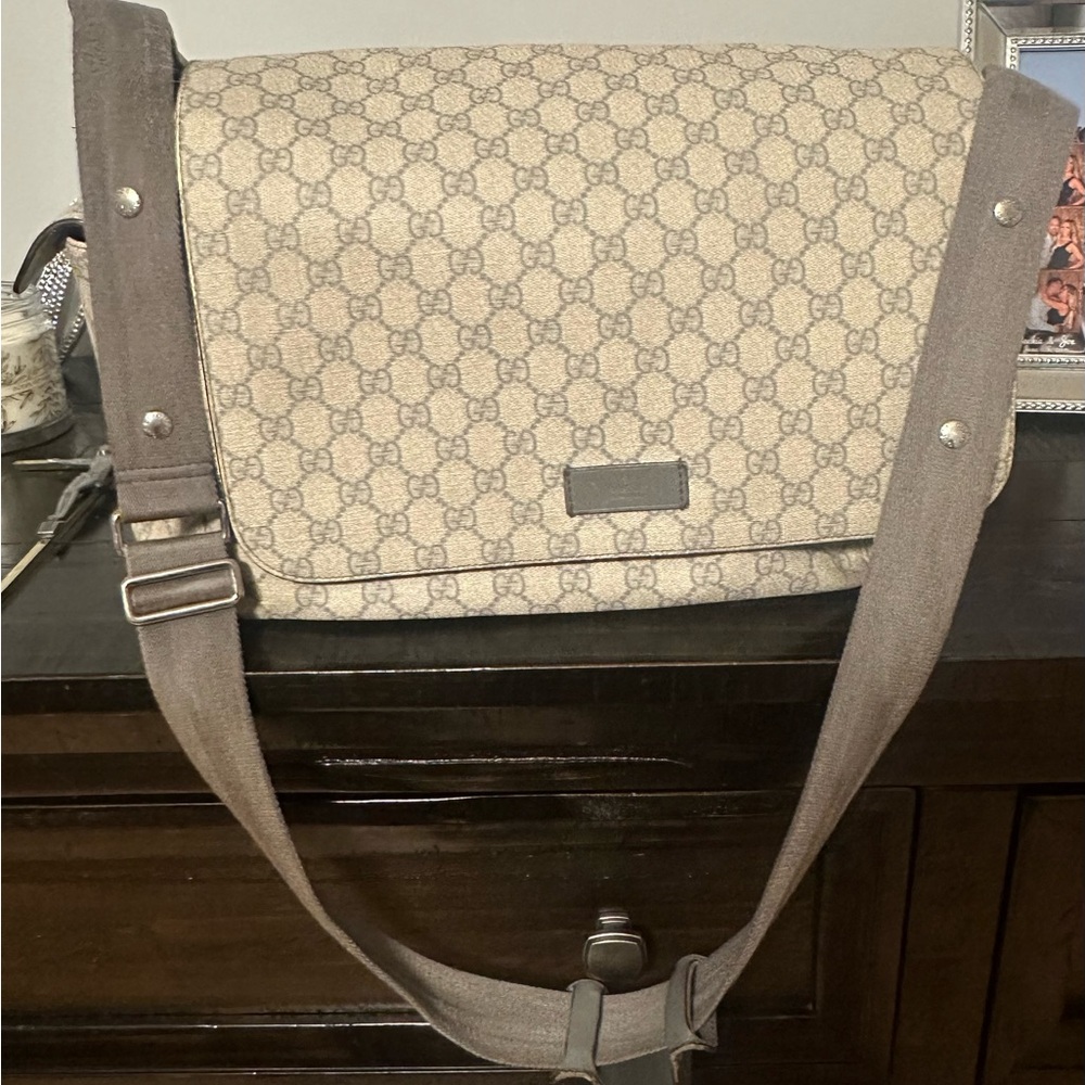 Gucci GG Supreme Diaper Bag -Grey